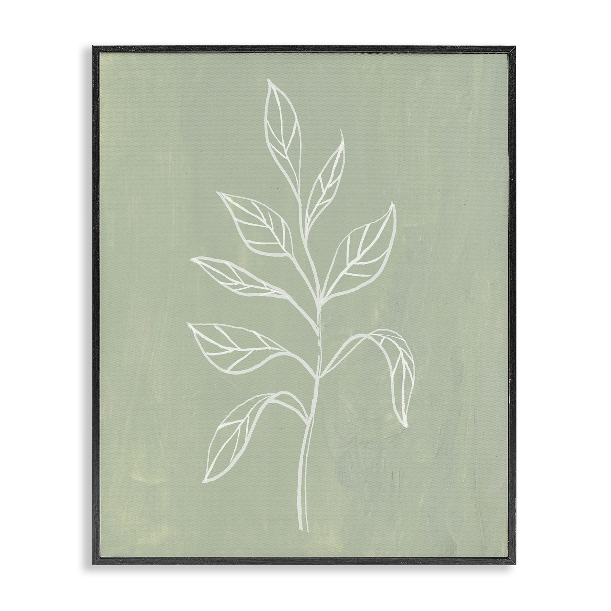Stupell Industries Drooping Plant Leaves Plants & Flowers Painting Black Framed Art Print Wall Art, 11 x 14