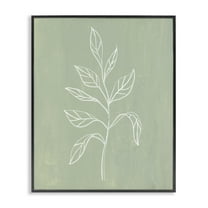 Stupell Industries Drooping Plant Leaves Plants & Flowers Painting Black Framed Art Print Wall Art, 11 x 14