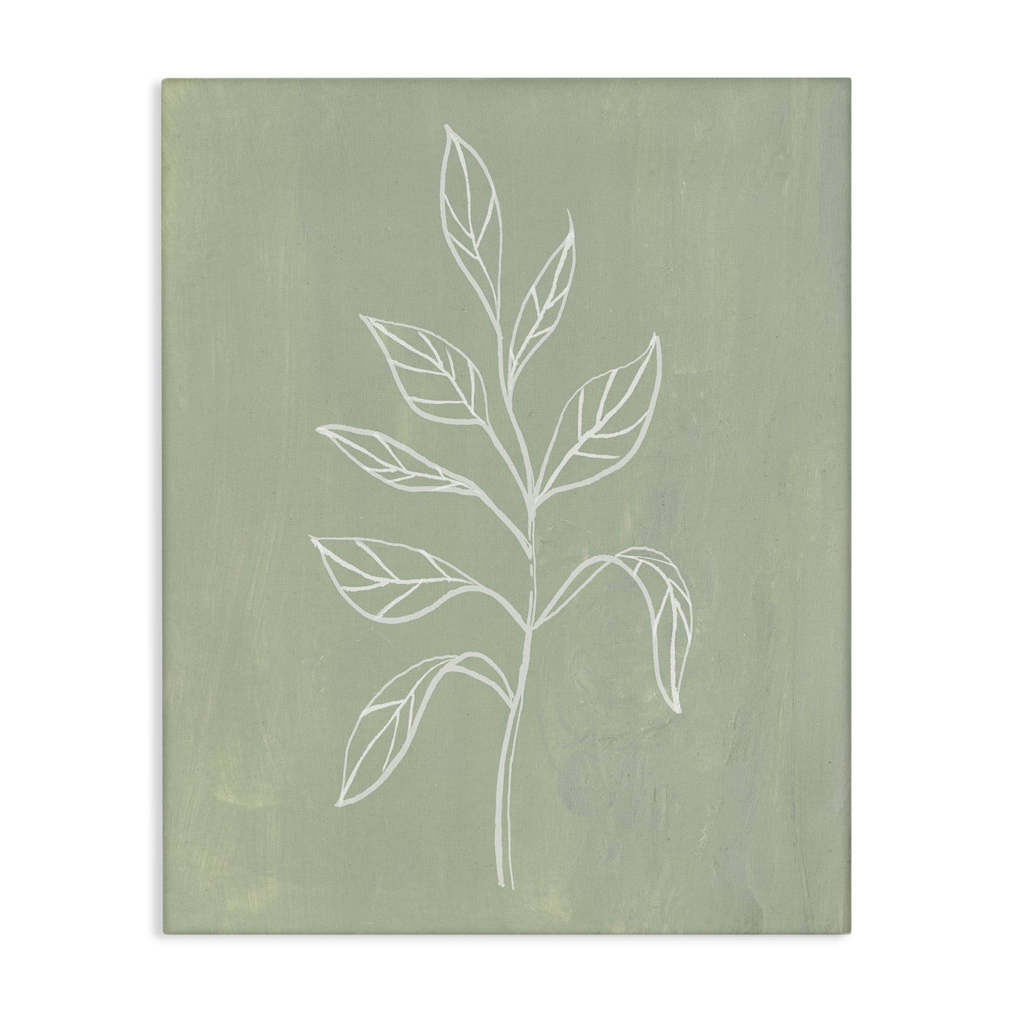 Stupell Industries Drooping Plant Leaves Plants & Flowers Painting Wrapped Canvas Art Print Wall Art, 16 x 20