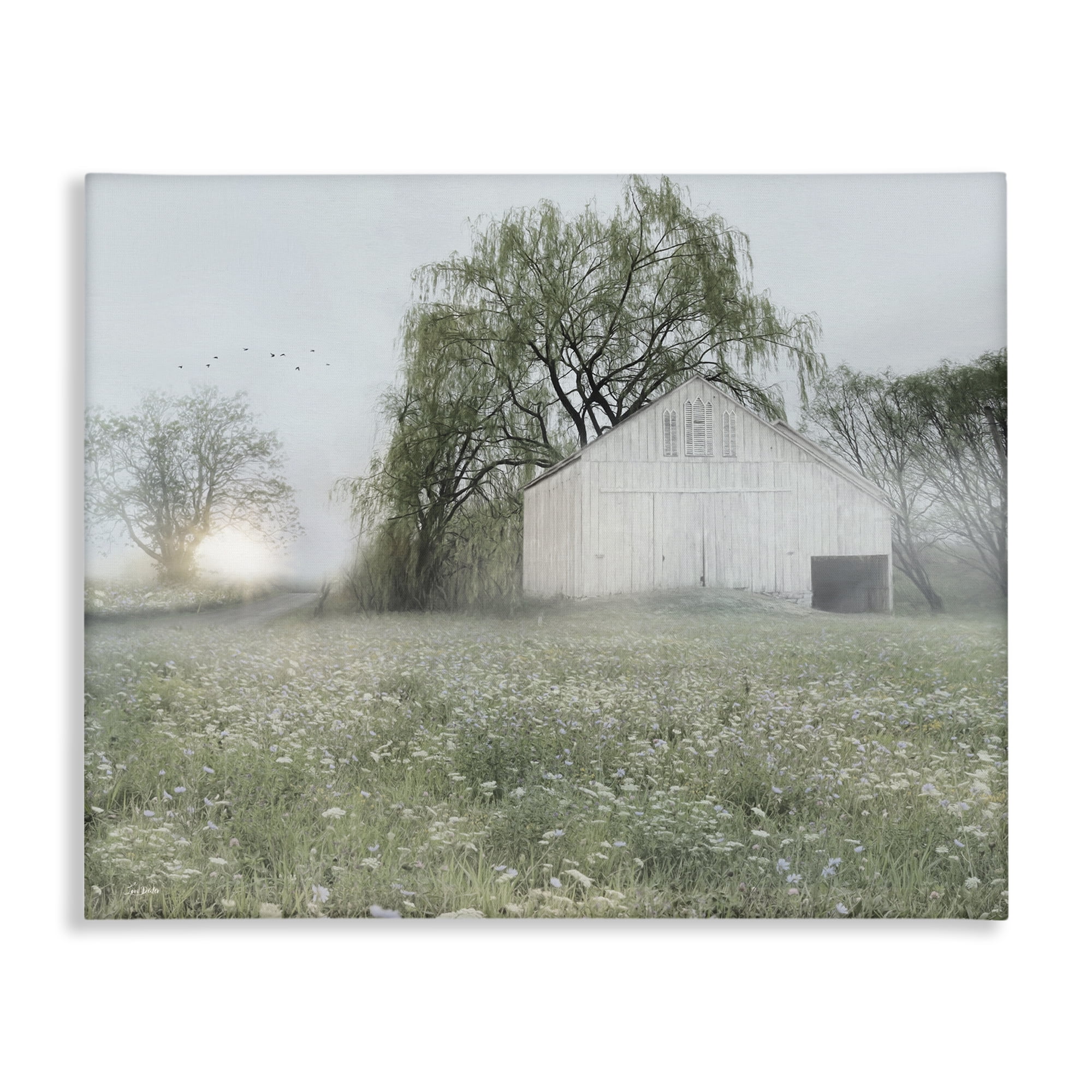 Stupell Industries Drooping Trees Meadow Landscape & Nature Painting Wrapped Canvas Art Print Wall Art, 48 x 36