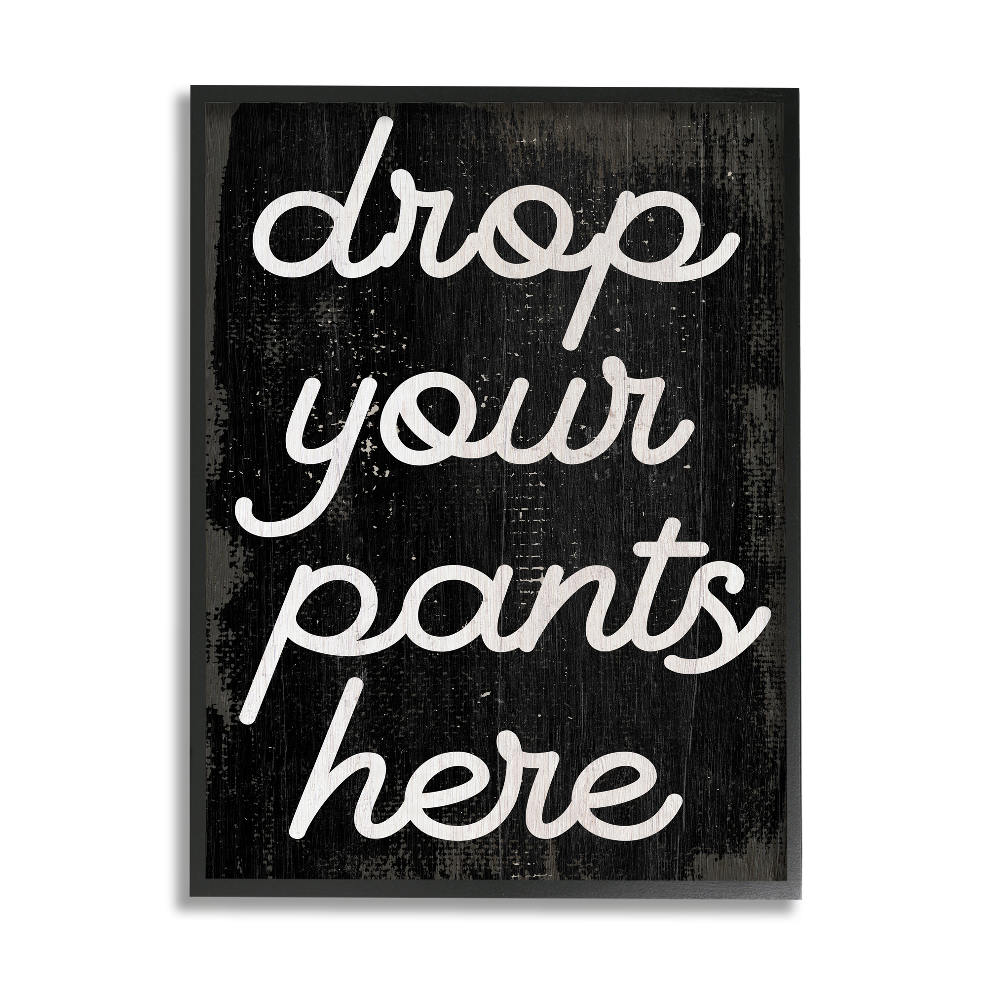 Stupell Industries Drop Your Pants Here Funny Bathroom Laundry Phrase, 16 x 20, Design by Daphne Polselli