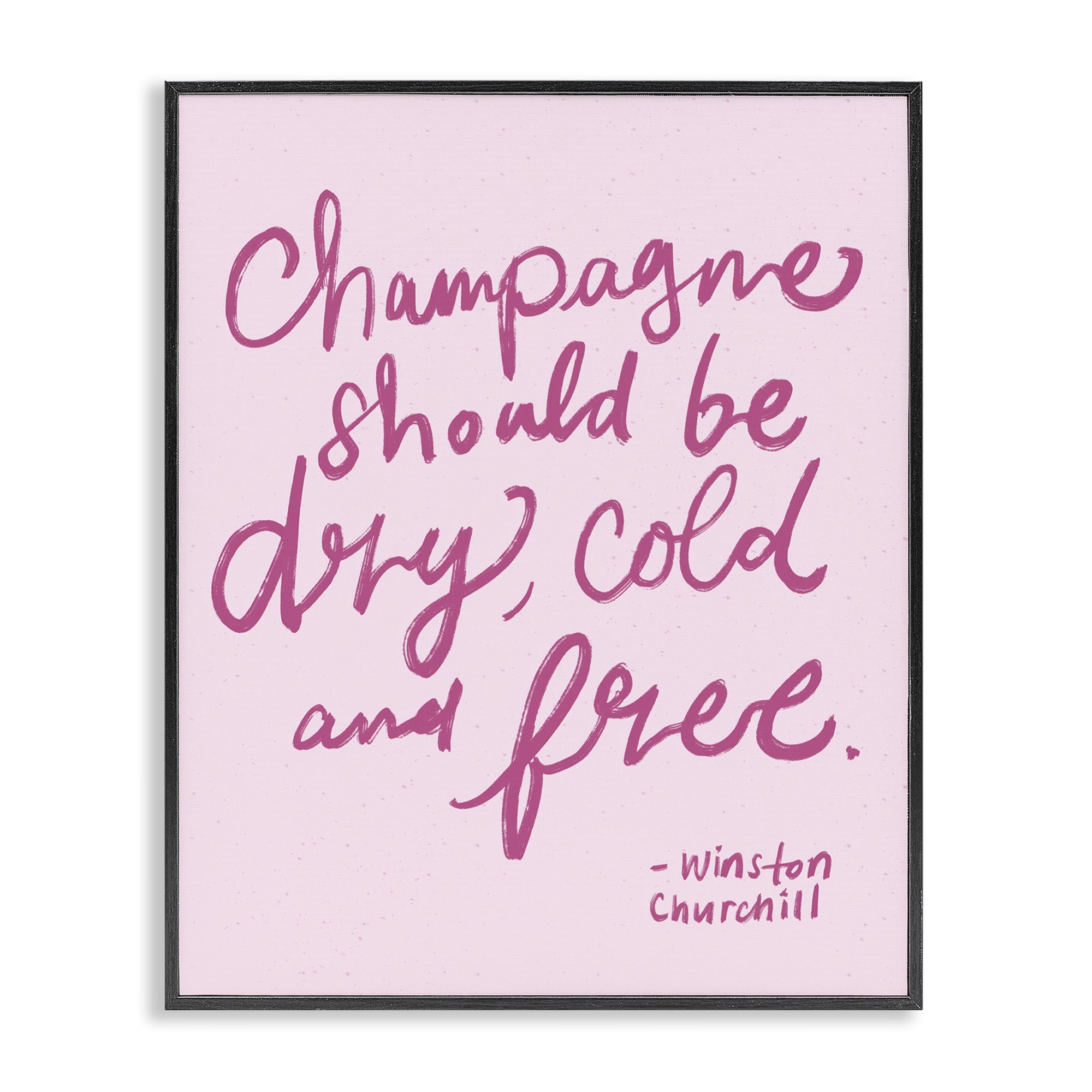 Stupell Industries Dry Cold Free Champagne Food & Beverage Painting Black Framed Art Print Wall Art, 16 x 20