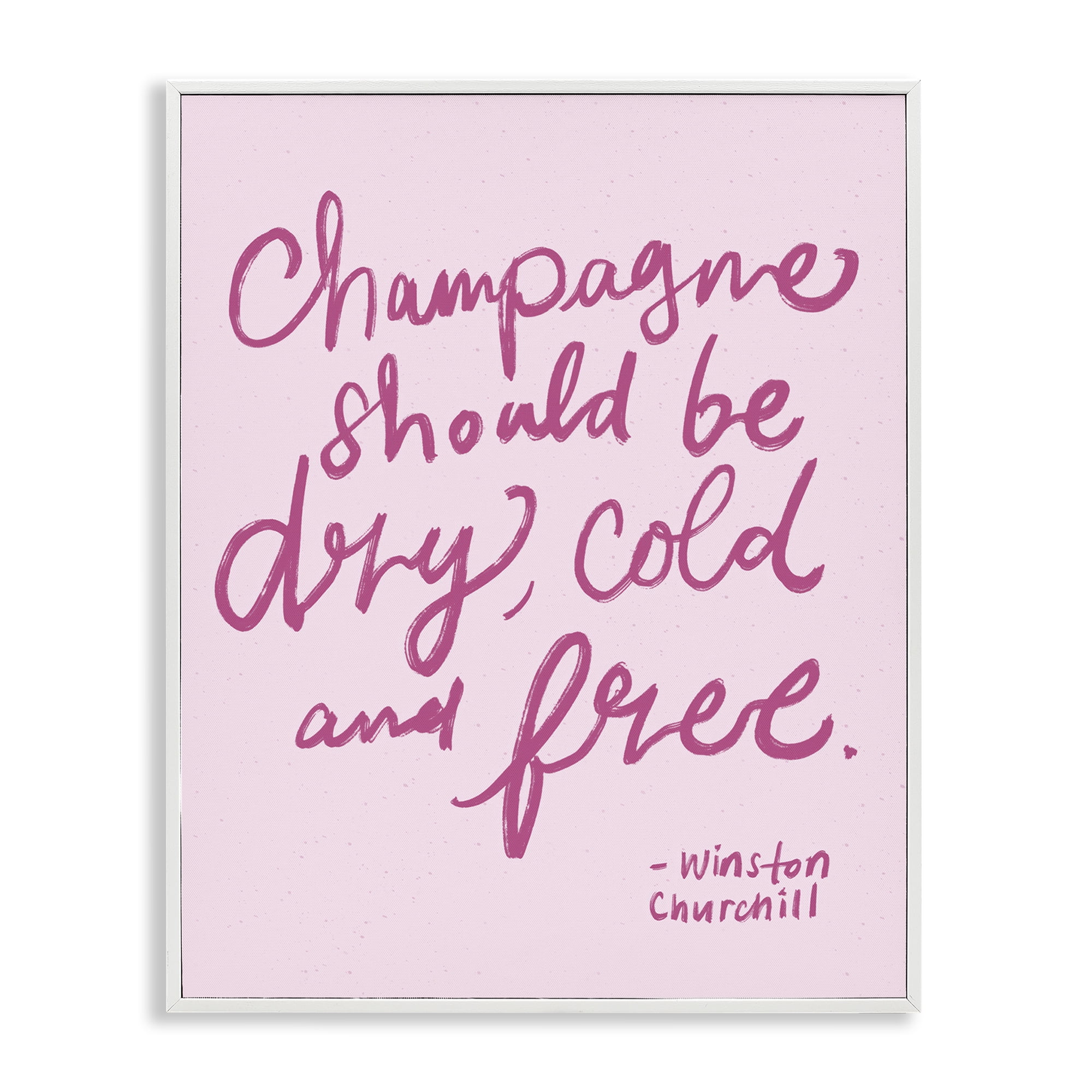 Stupell Industries Dry Cold Free Champagne Food & Beverage Painting White Framed Art Print Wall Art, 24 x 30