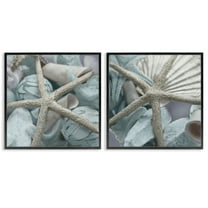 Stupell Industries Dry Distressed Starfish Nautical & Beach Photography Black Framed Art Print Wall Art, 12 x 12, Set of 2