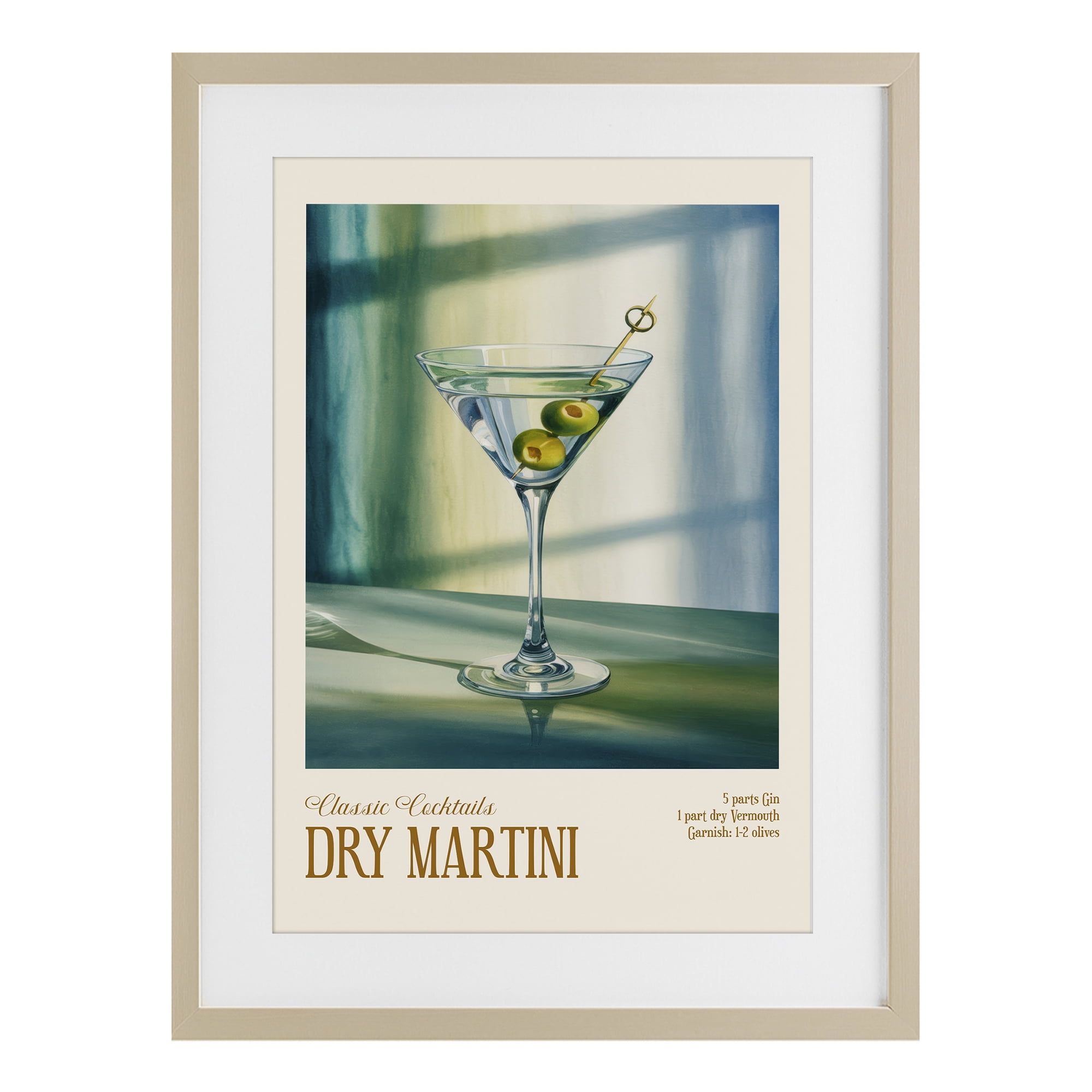 Stupell Industries Dry Martini on Surface Birch Framed Print Under Glass, design by Andreas Magnusson
