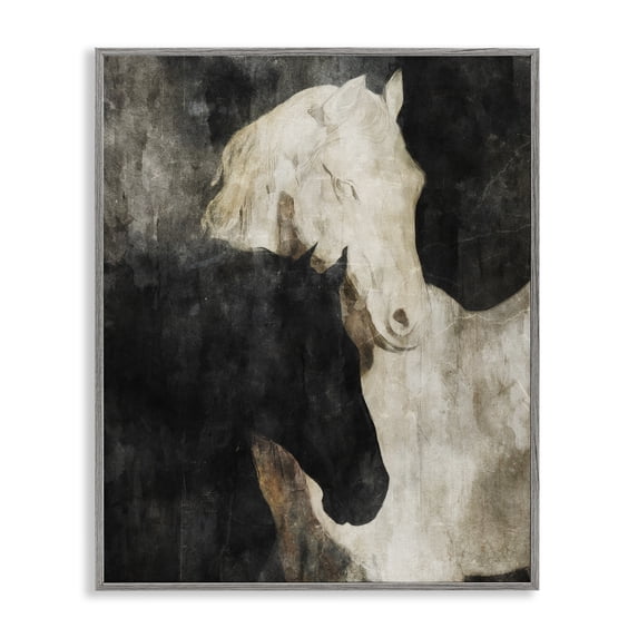 Stupell Industries Modern Dual Spirit Horses Gray Framed Giclee Art, 16 x 20, by Svetlana Aleynikova