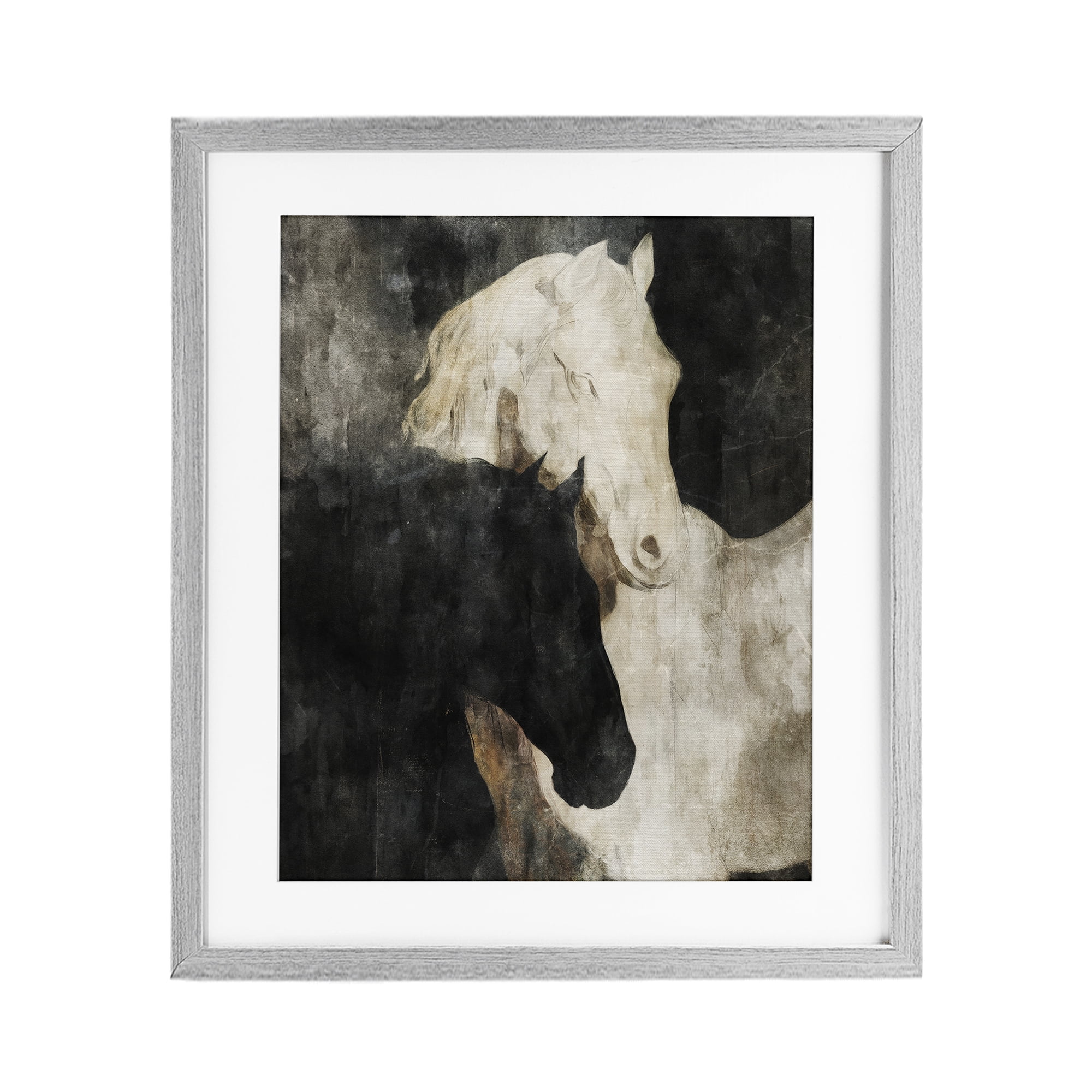 Stupell Industries Dual Spirit Horses Gray Framed Print Under Glass, design by Svetlana Aleynikova