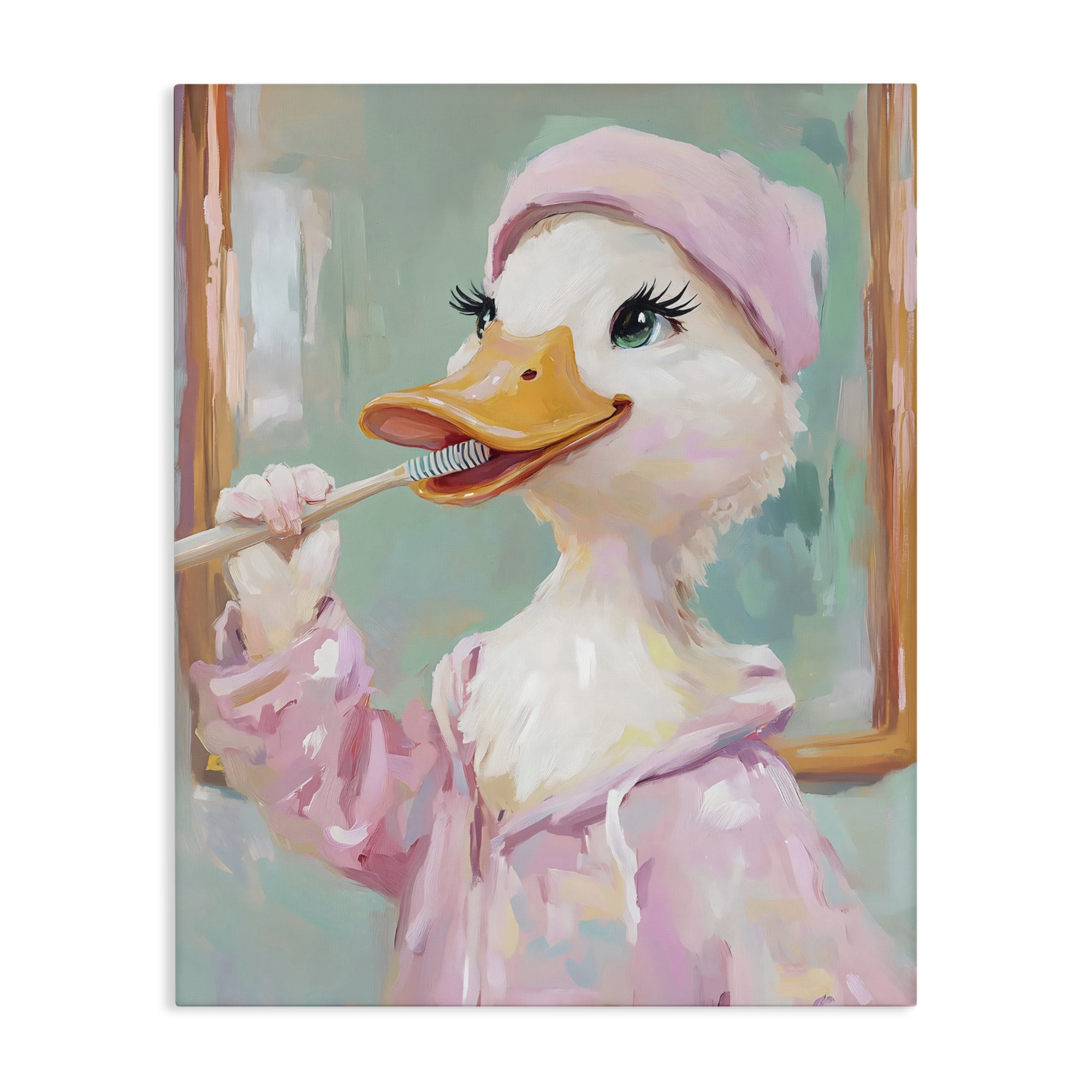 Stupell Industries Duck Brushing Teeth Canvas Wall Art, design by The Prints Vibe
