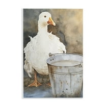Stupell Industries Duck & Country Pail Animals Painting Unframed Art Print Wall Art, 10 x 15