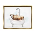 thumbnail image 1 of Stupell Industries Duck & Cow in Tub Animals & Insects Painting Gold Floater Framed Canvas Art Print Wall Art, 21 x 17, 1 of 10