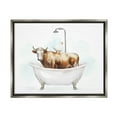 thumbnail image 1 of Stupell Industries Duck & Cow in Tub Animals & Insects Painting Gray Floater Framed Canvas Art Print Wall Art, 21 x 17, 1 of 10