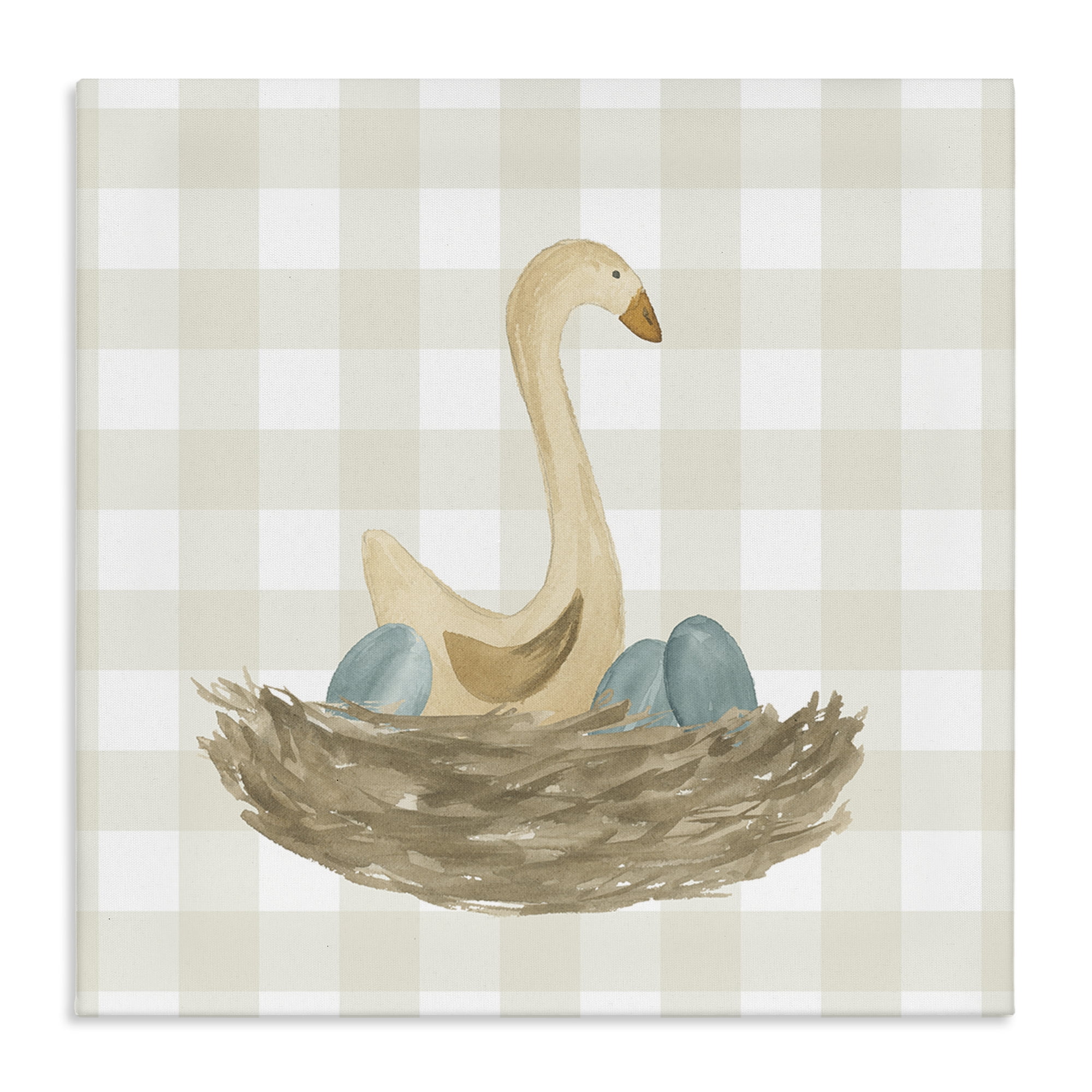 Stupell Industries Duck & Eggs Nest Animals Painting Wrapped Canvas Art Print Wall Art, 30 x 30