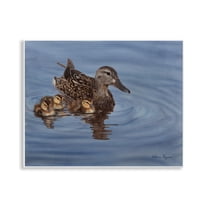Stupell Industries Duck Family Ripples Animals Painting Unframed Art Print Wall Art, 14 x 11