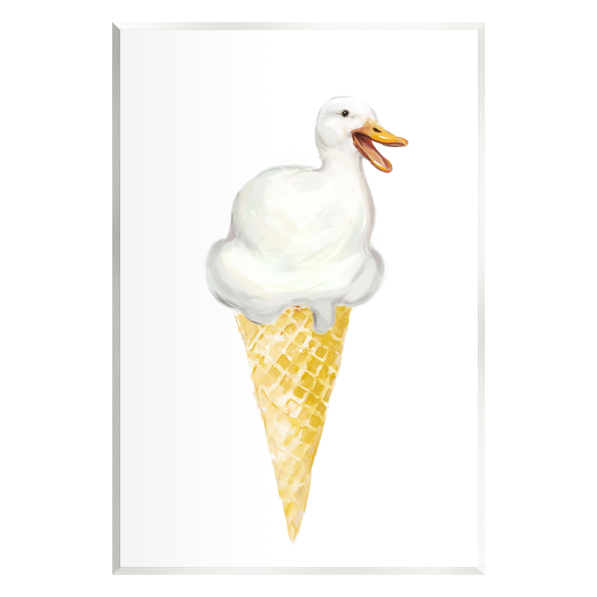 Stupell Industries Duck Ice Cream Cone Animals & Insects Painting Unframed Art Print Wall Art, 10 x 15
