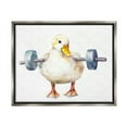 thumbnail image 1 of Stupell Industries Duck Lifting Weights Animals & Insects Painting Gray Floater Framed Canvas Art Print Wall Art, 21 x 17, 1 of 10