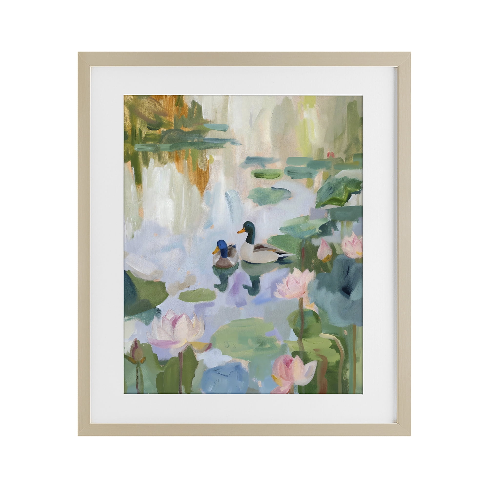 Stupell Industries Duck Pond During Tranquil Morning Birch Framed Print Under Glass, design by The Prints Vibe