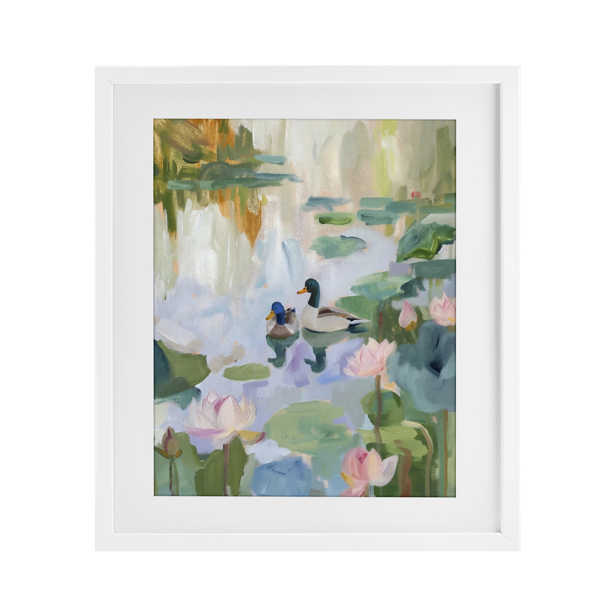 Stupell Industries Duck Pond During Tranquil Morning White Framed Print Under Glass, design by The Prints Vibe