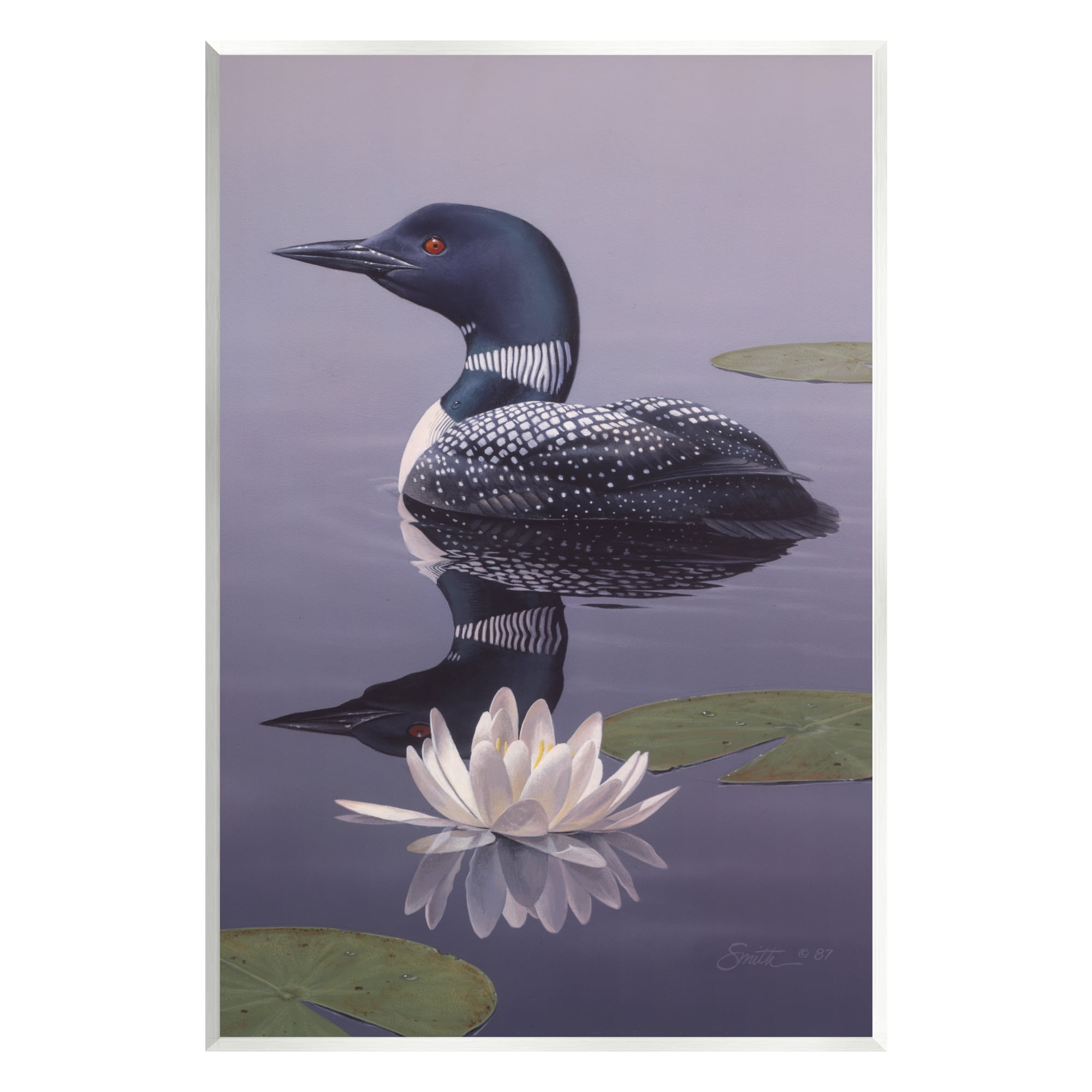 Duck Swimming Pond Lily Pads 13" x 19" Wood Wall Art