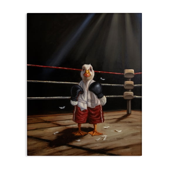 Stupell Industries Duck in Boxing Ring Sports & Sports Teams Painting Wrapped Canvas Canvas Art Print Wall Art, 30 x 40