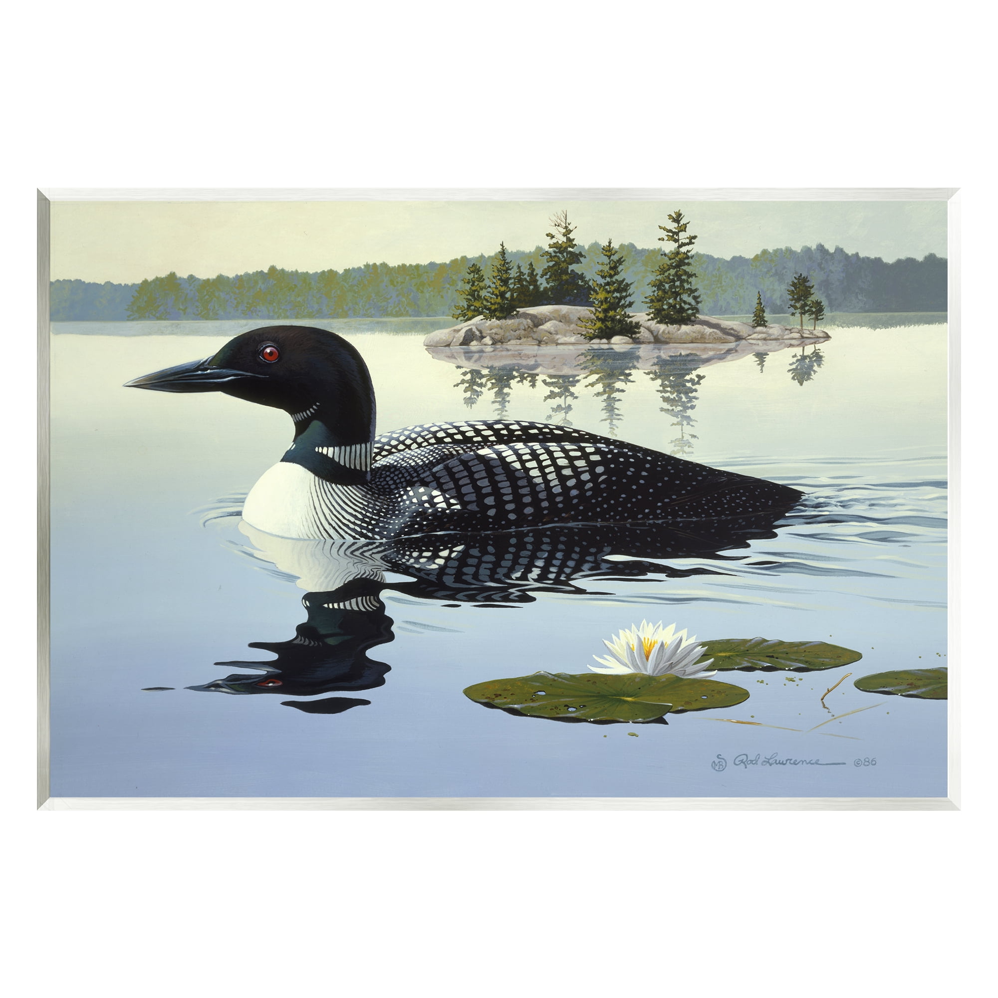 Stupell Industries Duck in Vast Pond Animals & Insects Painting Unframed Art Print Wall Art, 19 x 13