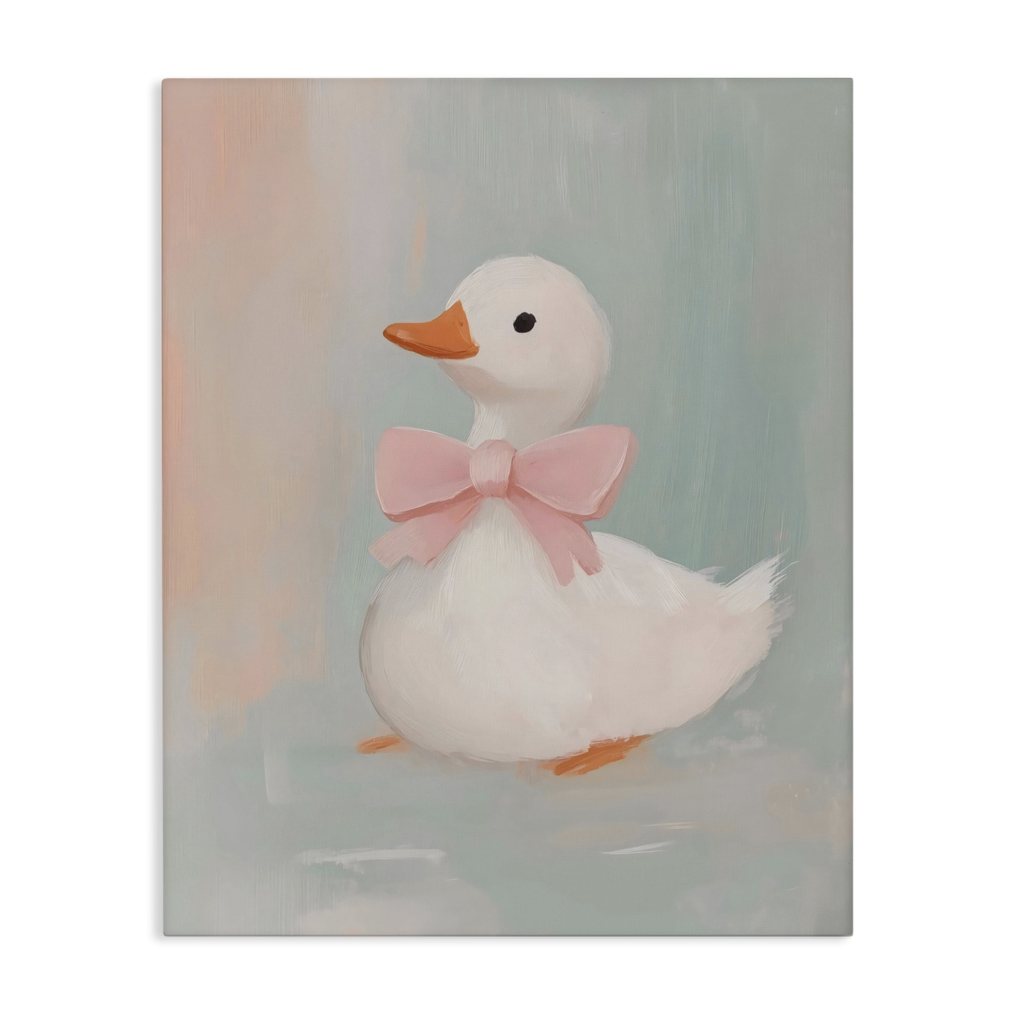 Stupell Industries Duckling Portrait with Bow Canvas Wall Art, design by The Prints Vibe