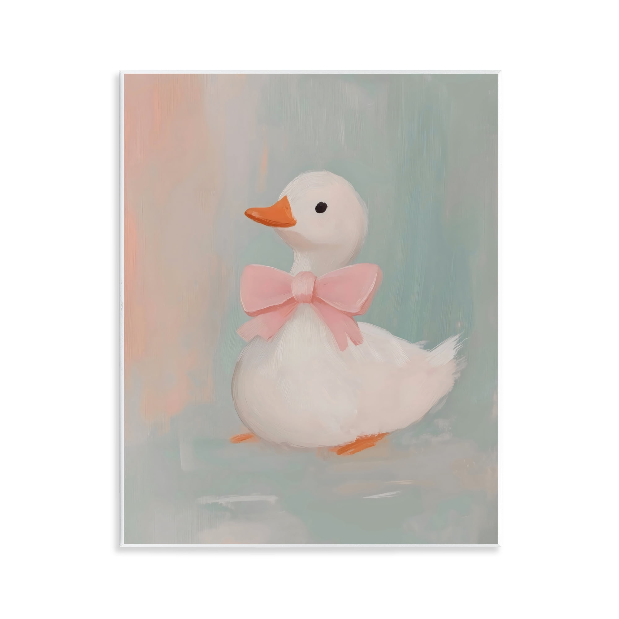 Stupell Industries Duckling Portrait with Bow Wall Plaque Art, design by The Prints Vibe