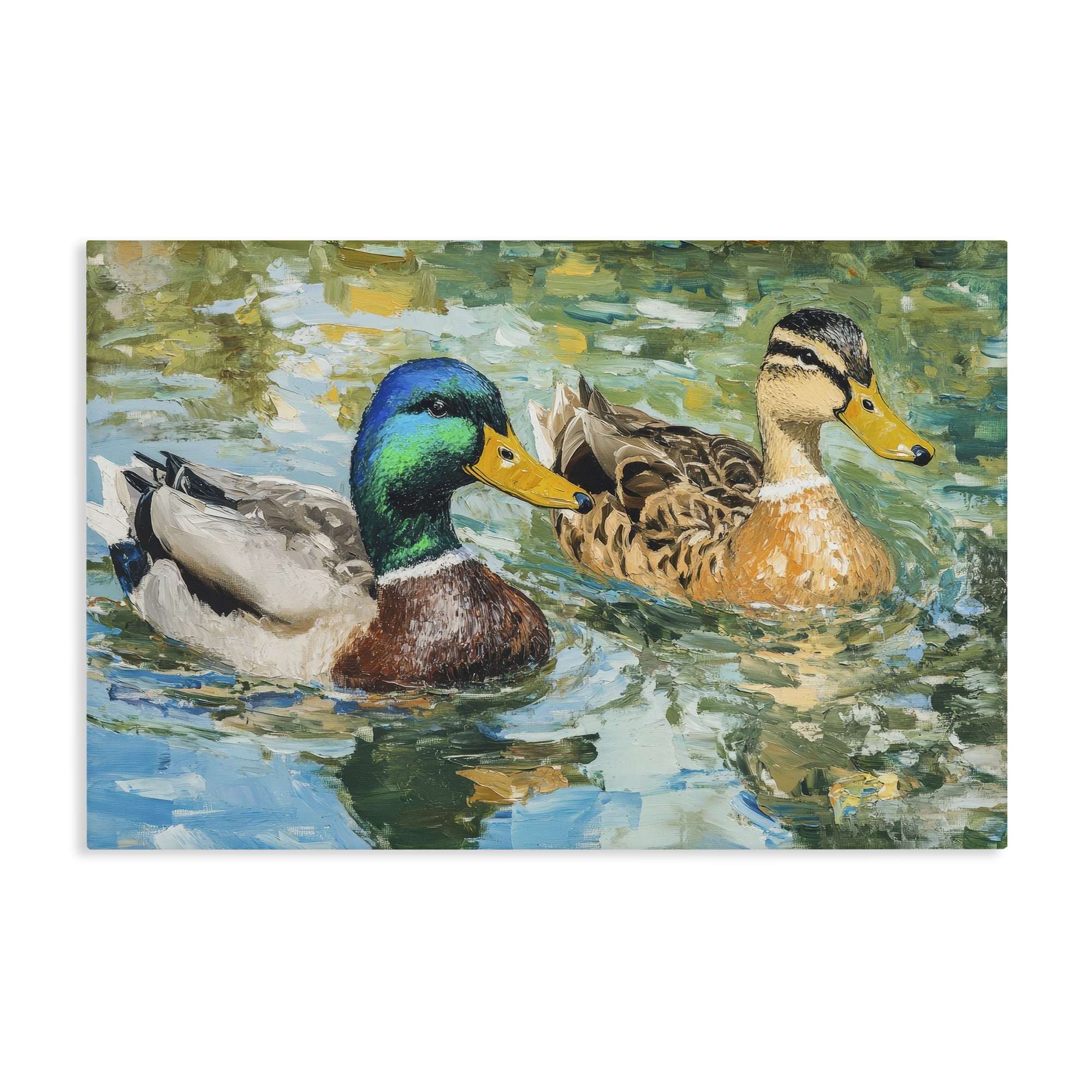 Stupell Industries Ducks Out For A Swim Canvas Wall Art, design by Petal Prints Design