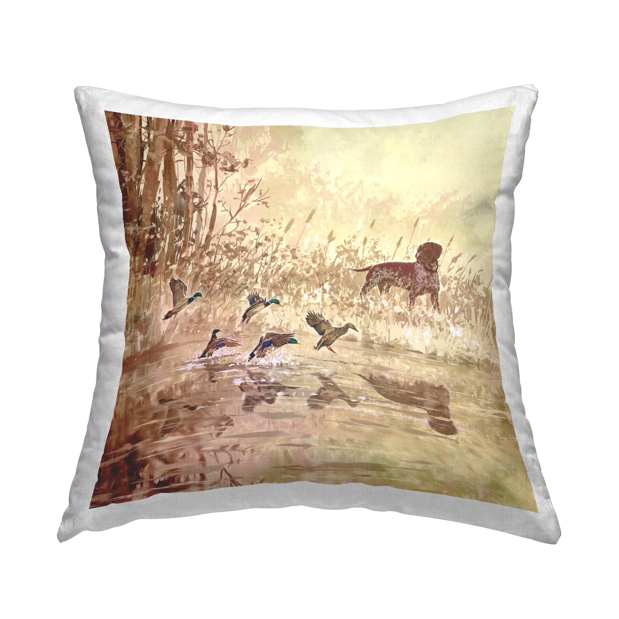 Stupell Industries Ducks Splashing Lake Nature Printed Throw Pillow Design by Pip Wilson