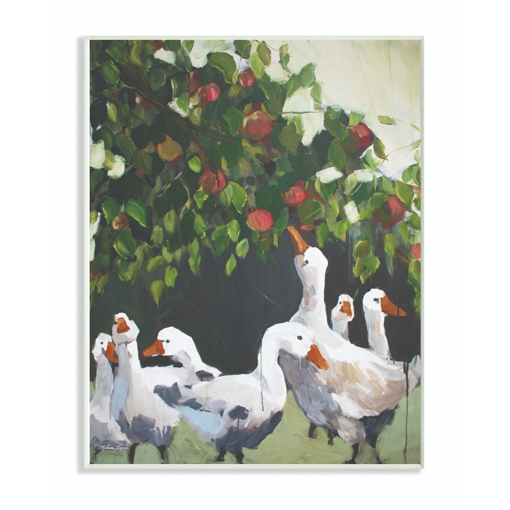 Stupell Industries Ducks and Apples Animal Green Painting Wall Plaque Art by Melissa Lyons