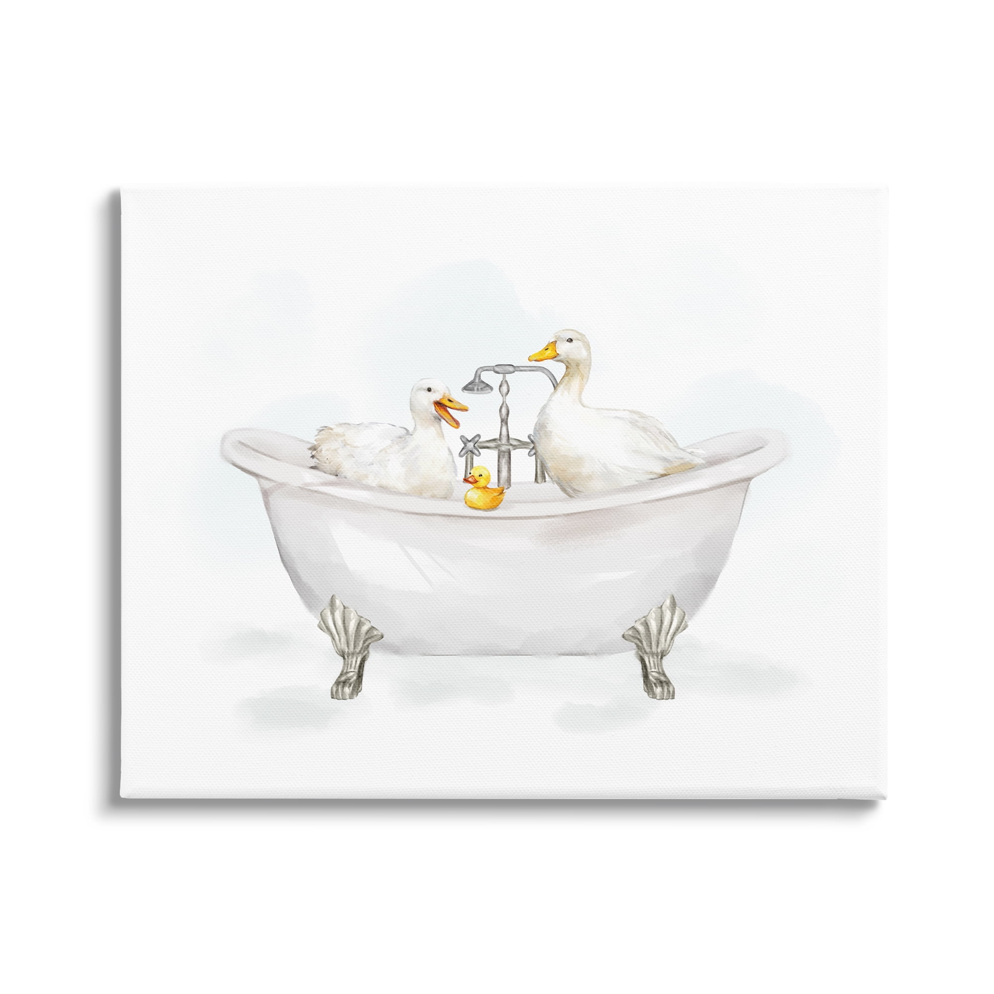 Stupell Industries Ducks in Bathtub Animals & Insects Painting Gallery Wrapped Canvas Art Print Wall Art, 48 x 36