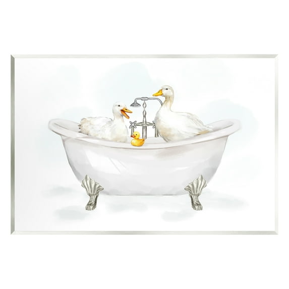 Stupell Industries Ducks in Bathtub Animals & Insects Painting Unframed Art Print Wall Art, 15 x 10