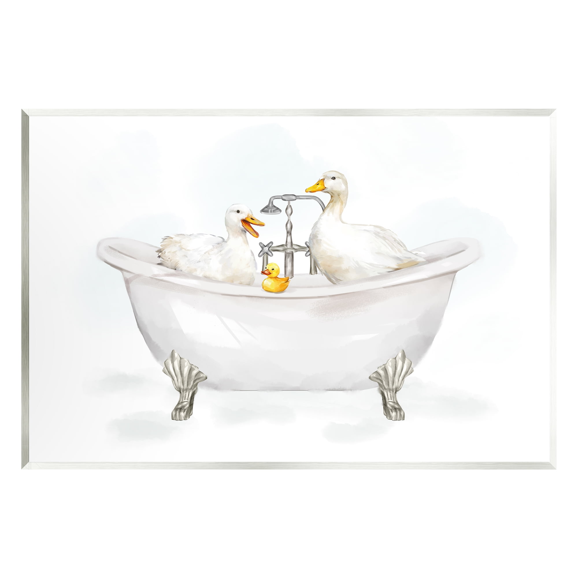 Stupell Industries Ducks in Bathtub Animals & Insects Painting Unframed Art Print Wall Art, 19 x 13