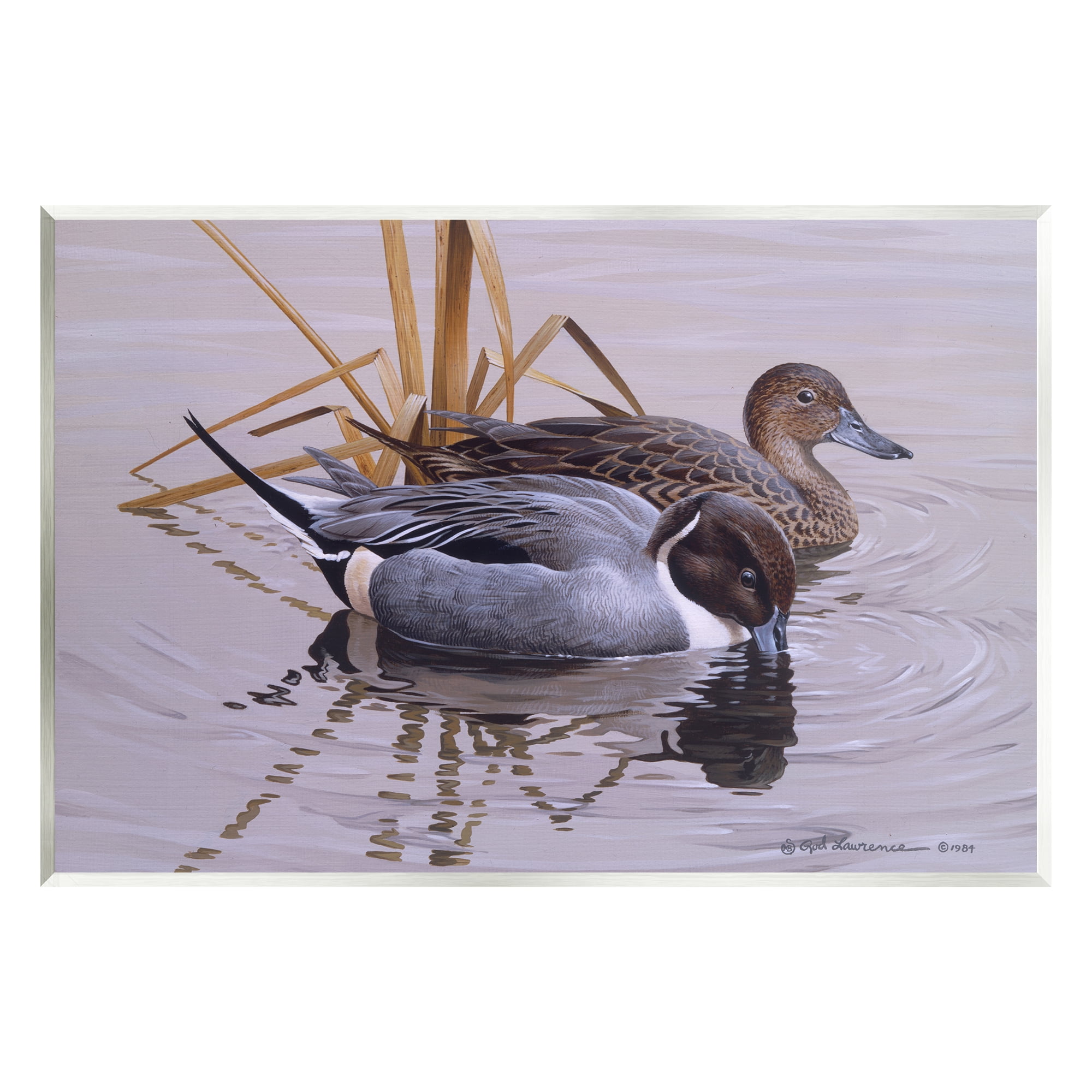 Stupell Industries Ducks with Pond Ripples Animals & Insects Painting Unframed Art Print Wall Art, 19 x 13
