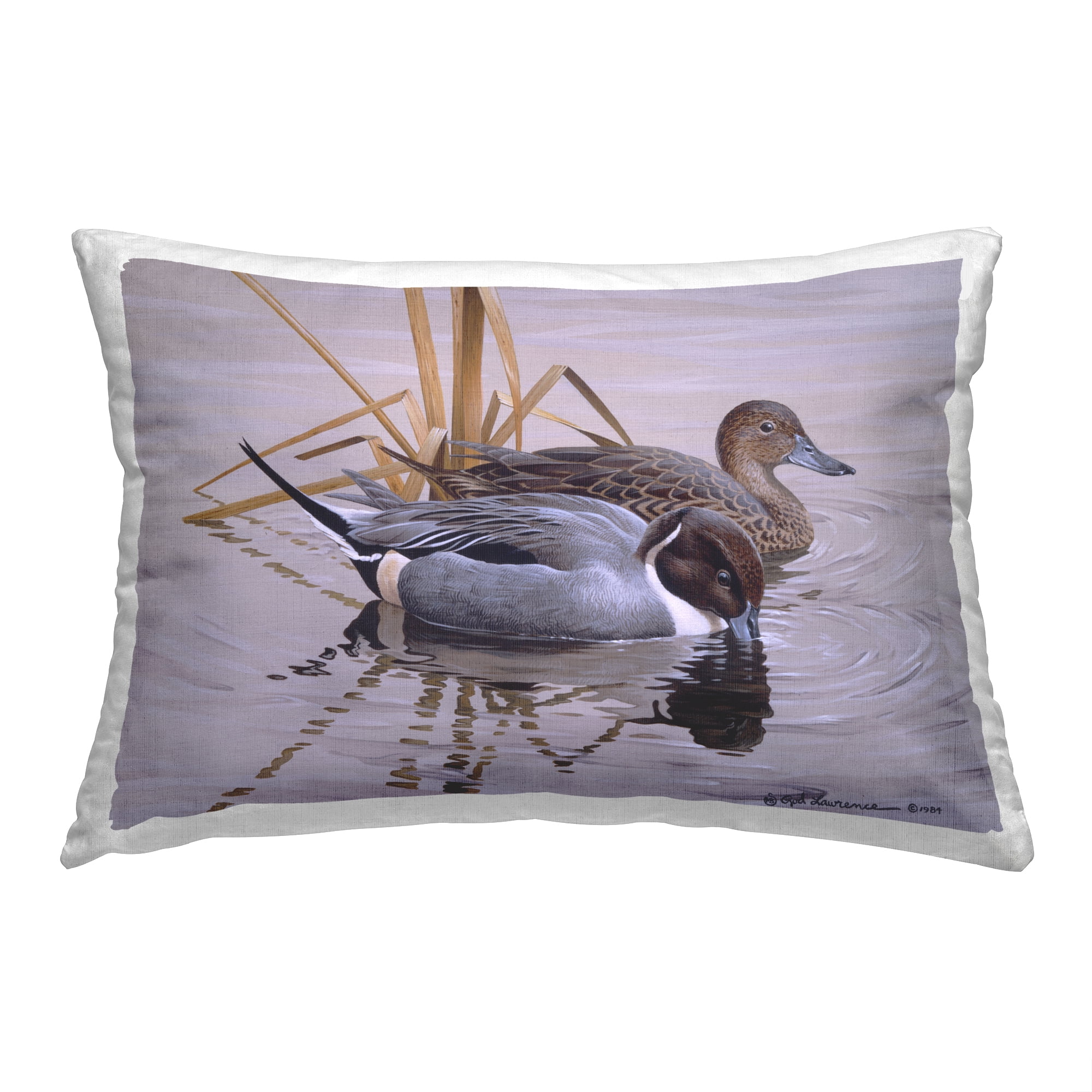 Stupell Industries Ducks with Pond Ripples Decorative Printed Throw Pillow, 14 x 20