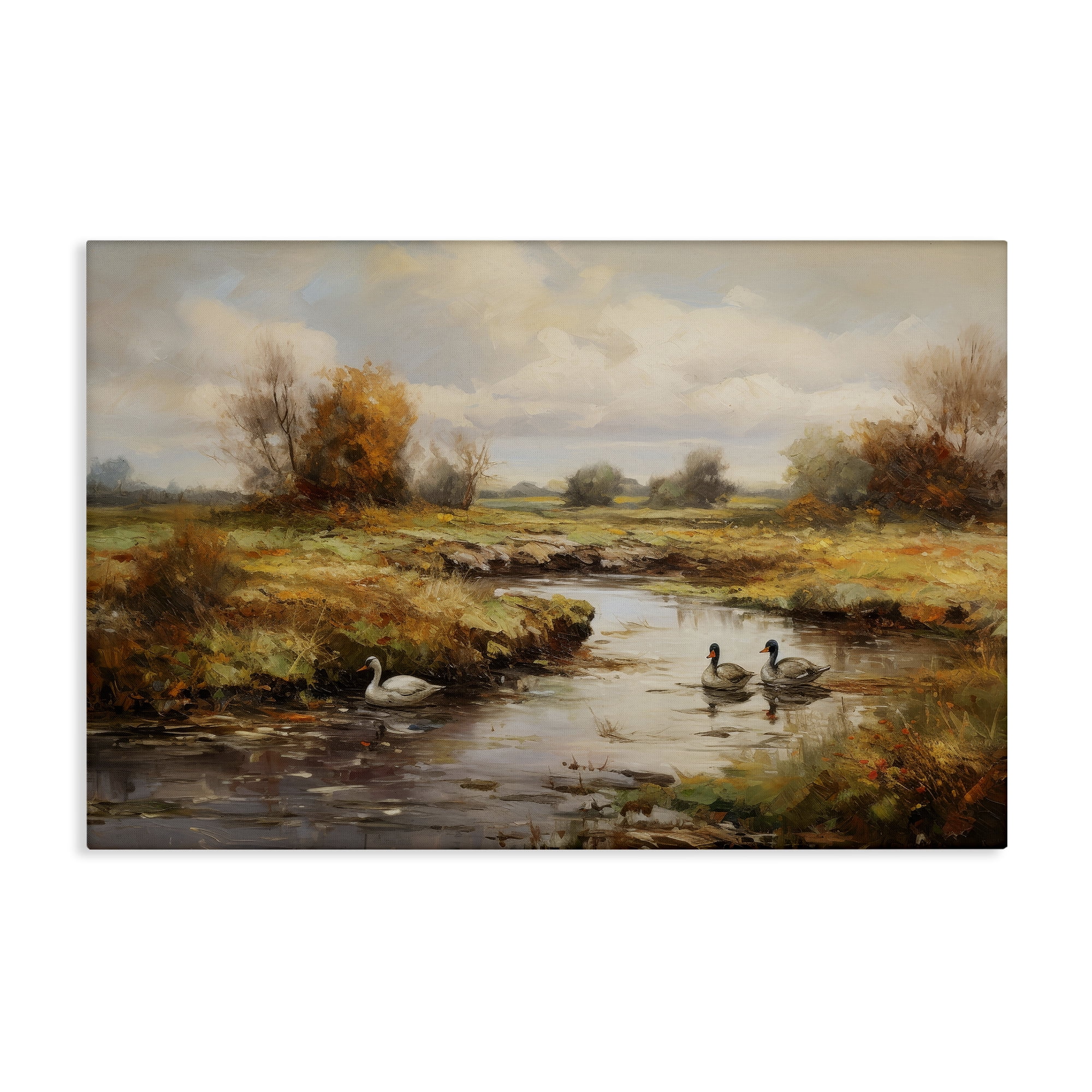 Stupell Industries Ducky Days Landscape Landscape & Nature Painting Wrapped Canvas Art Print Wall Art, 36 x 24