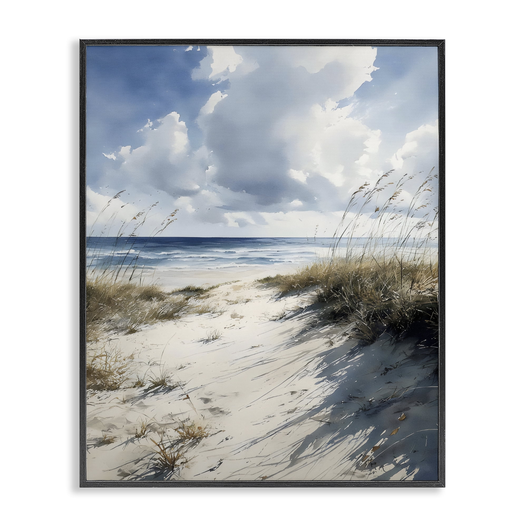 Stupell Industries Dune Beach at Midday Black Framed Giclee Art, design by Franklyn Gregory