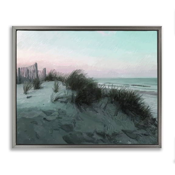Stupell Industries Dunes Horizon at Dawn Gray Framed Floater Canvas Wall Art design by Charles Swinford, 17 x 21