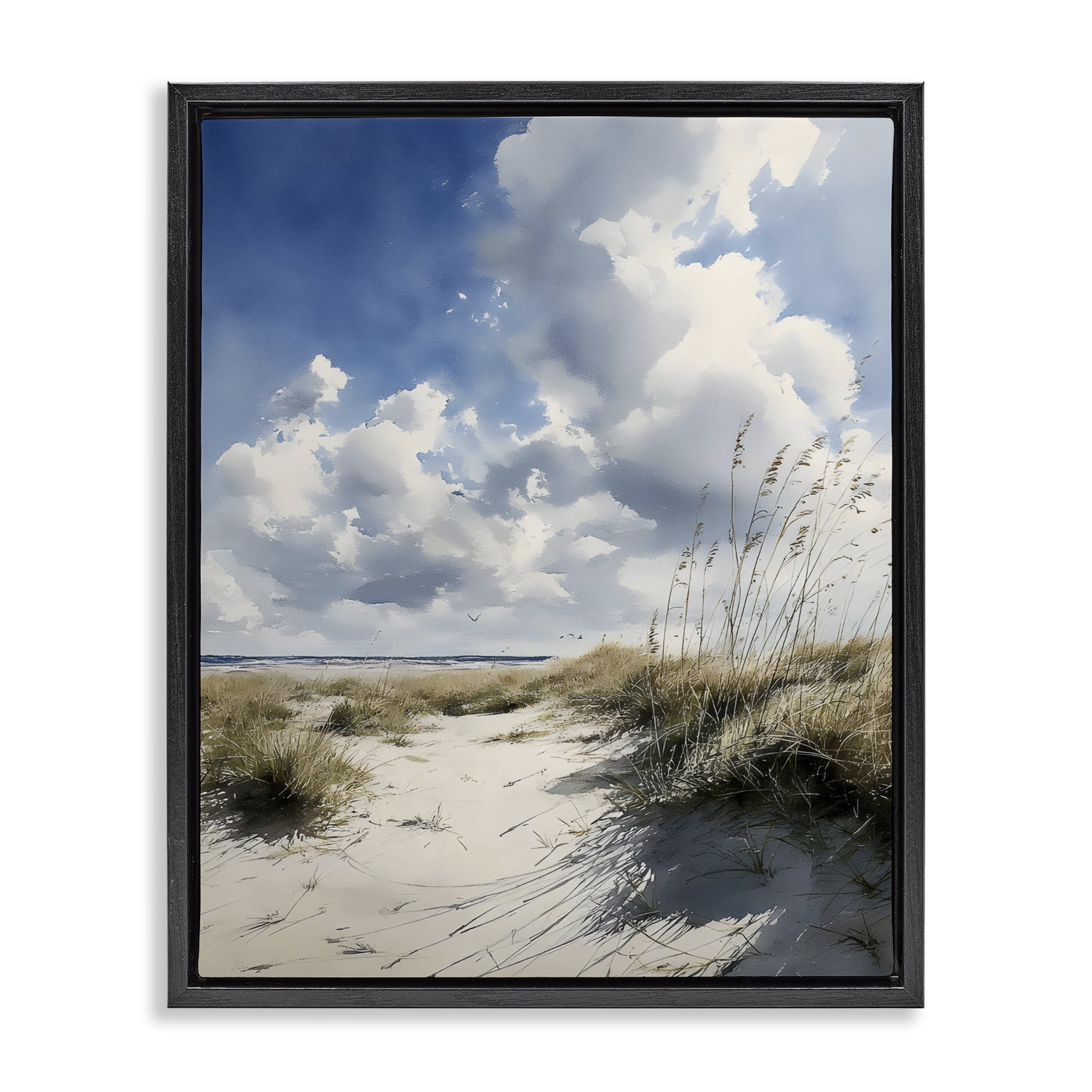 Stupell Industries Dunes In The Sunshine Black Framed Floater Canvas Wall Art, design by Franklyn Gregory