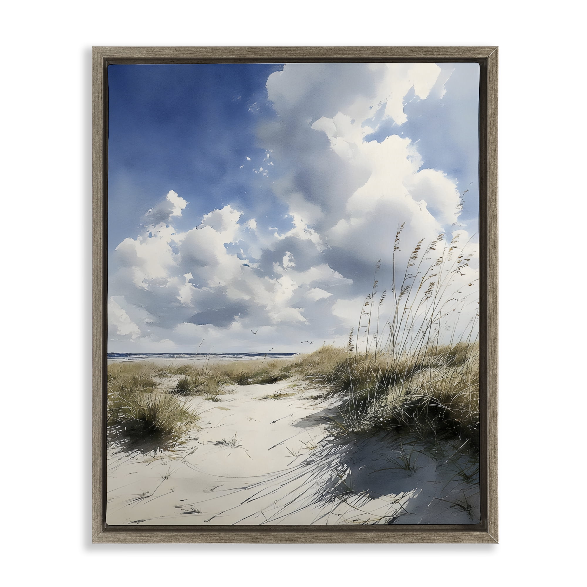 Stupell Industries Dunes In The Sunshine Brown Framed Floater Canvas Wall Art, design by Franklyn Gregory