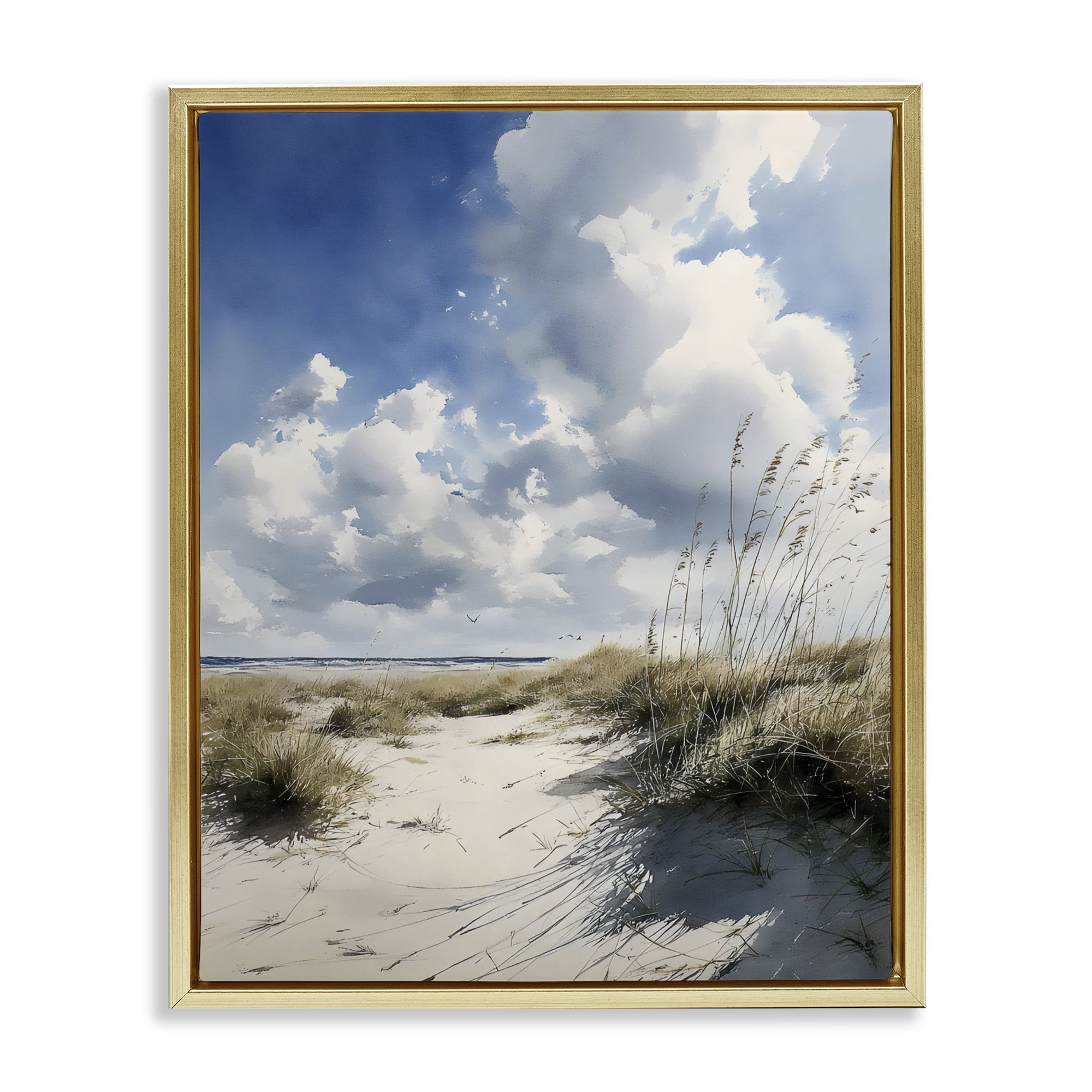 Stupell Industries Dunes In The Sunshine Gold Framed Floater Canvas Wall Art, design by Franklyn Gregory