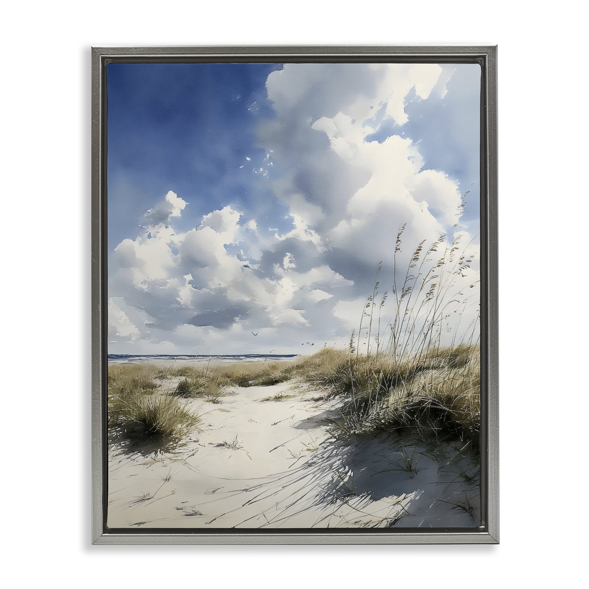 Stupell Industries Dunes In The Sunshine Gray Framed Floater Canvas Wall Art, design by Franklyn Gregory