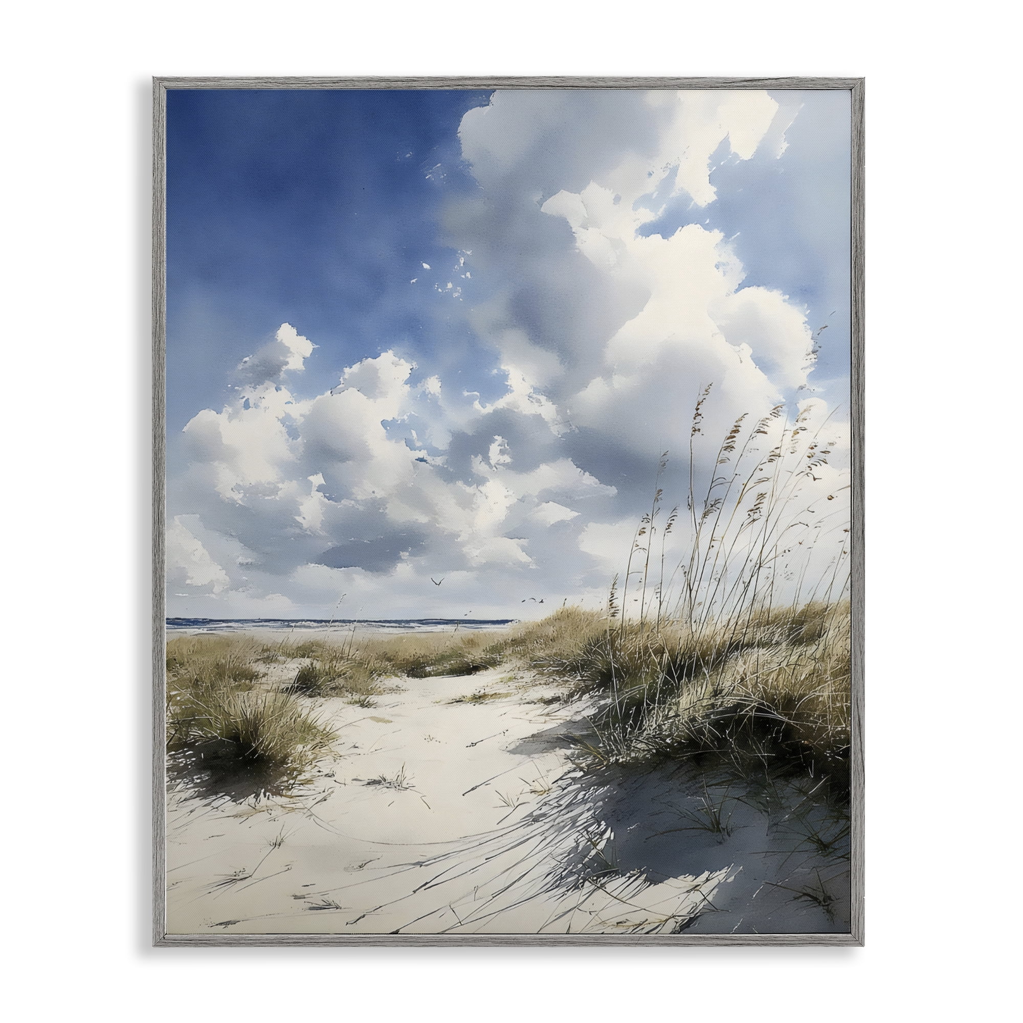 Stupell Industries Dunes In The Sunshine Gray Framed Giclee Art, design by Franklyn Gregory