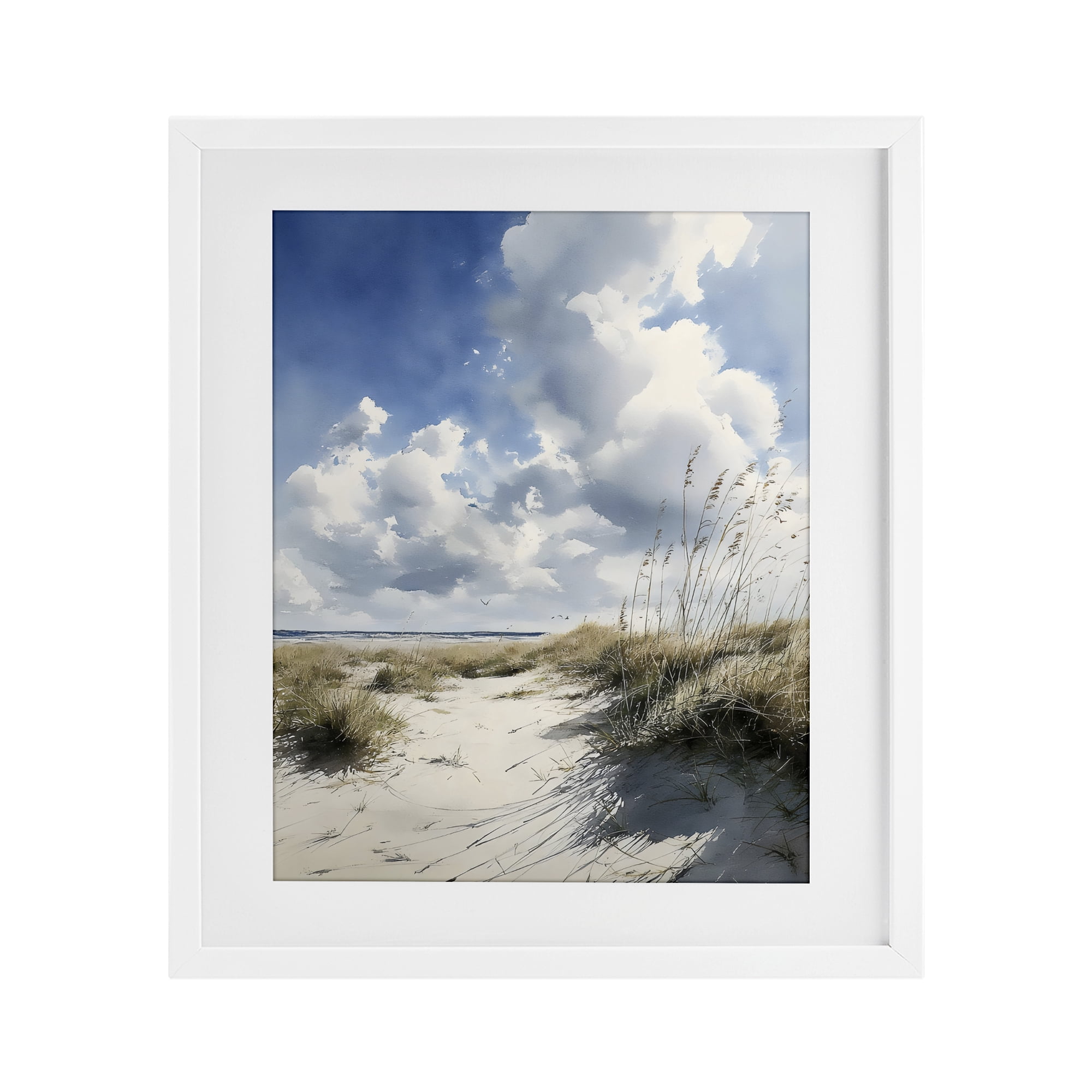 Stupell Industries Dunes In The Sunshine White Framed Print Under Glass, design by Franklyn Gregory