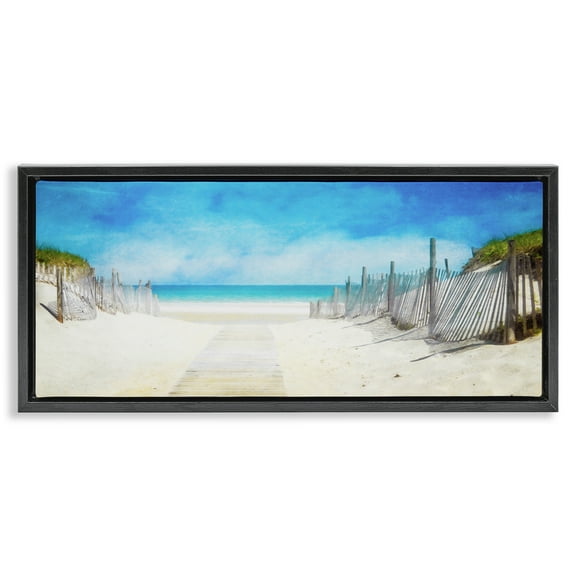 Stupell Industries Dunes Of The Cape Landscape & Nature Painting Black Floater Framed Canvas Art Print Wall Art, 25 x 11