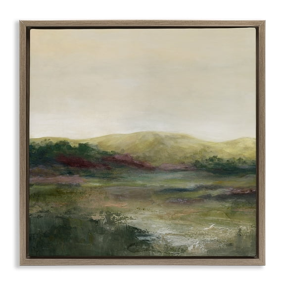 Stupell Industries Dusky Hills Landscape Brown Framed Floater Canvas Wall Art design by Carol Robinson, 18 x 18