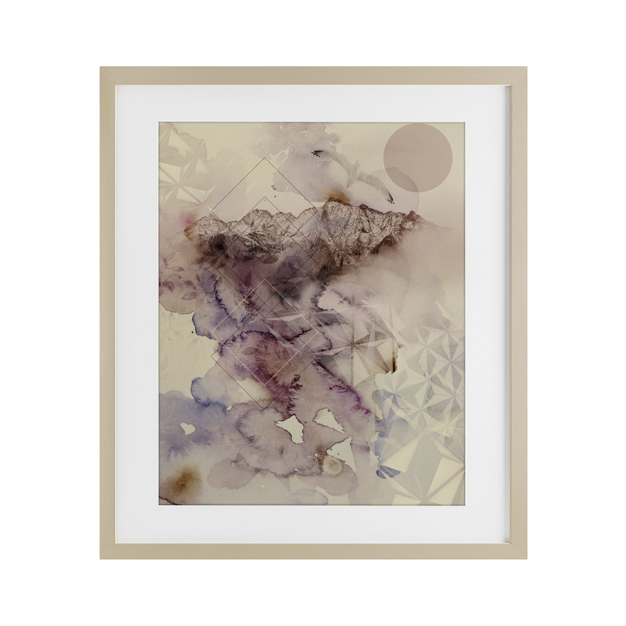 Stupell Industries Dust Abstract with Geometrics Birch Framed Print Under Glass, design by Gemma Bardot