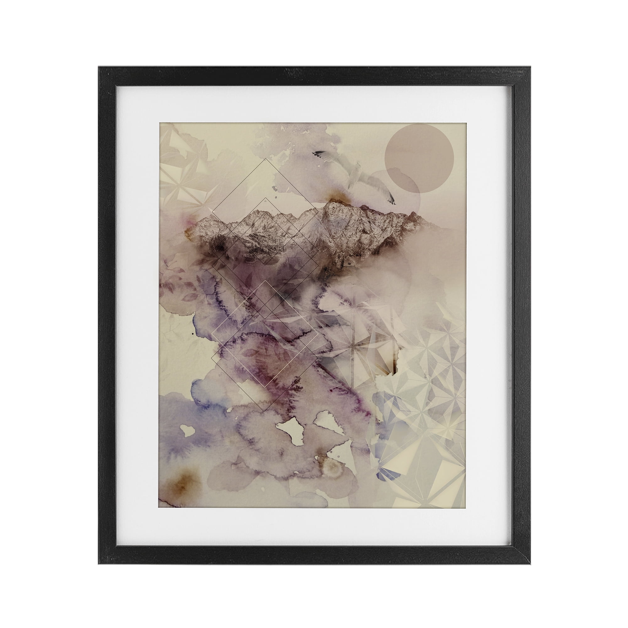 Stupell Industries Dust Abstract with Geometrics Black Framed Print Under Glass, design by Gemma Bardot