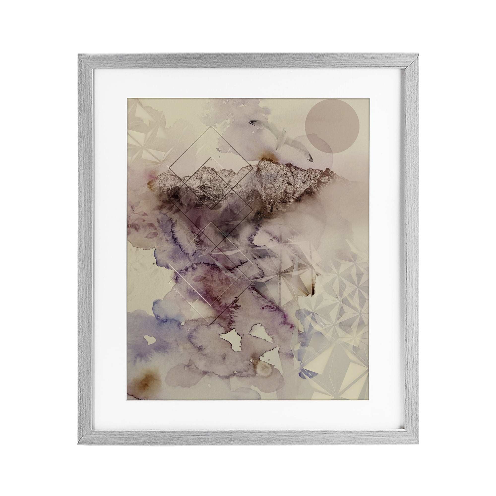 Stupell Industries Dust Abstract with Geometrics Gray Framed Print Under Glass, design by Gemma Bardot