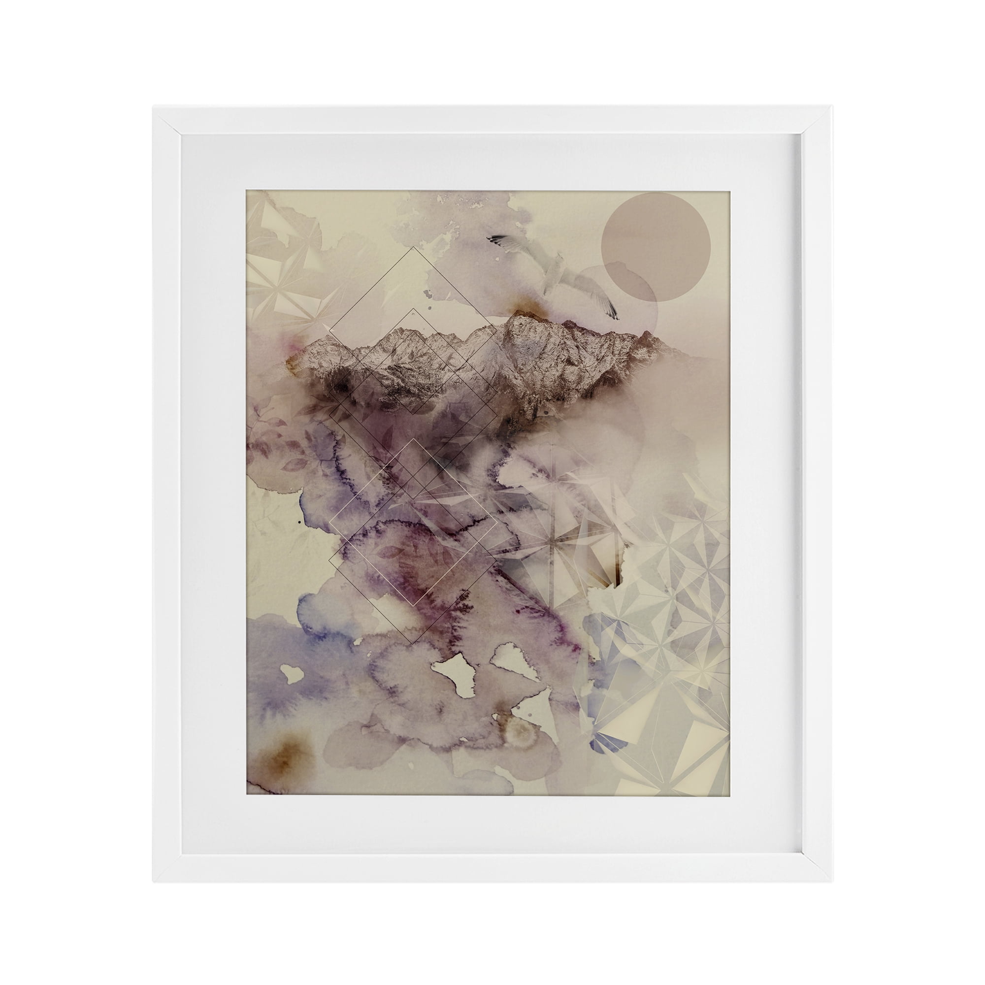 Stupell Industries Dust Abstract with Geometrics White Framed Print Under Glass, design by Gemma Bardot