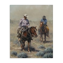 Stupell Industries Dust Bowl Cowboys Animals & Insects Painting Gallery Wrapped Canvas Art Print Wall Art, 16 x 20